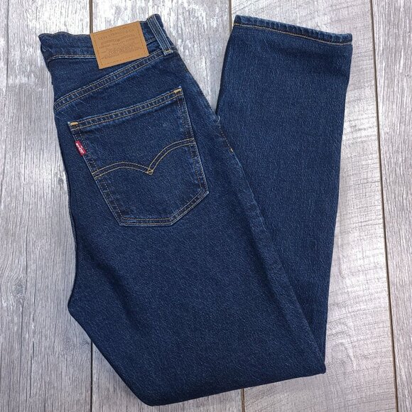 Levi's Women's Straight Leg Jeans - Dark Blue - Picture 1 of 9